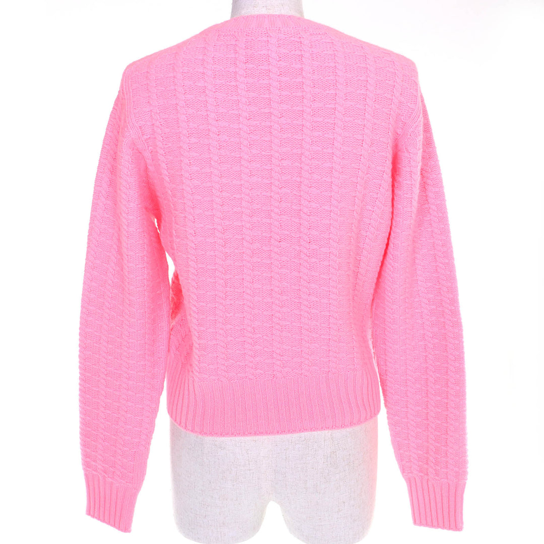 Excellent CHANEL COCO Mark Knit Pullover Sweater pink 38 23A P75341K10779
