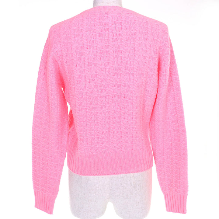 Excellent CHANEL COCO Mark Knit Pullover Sweater pink 38 23A P75341K10779
