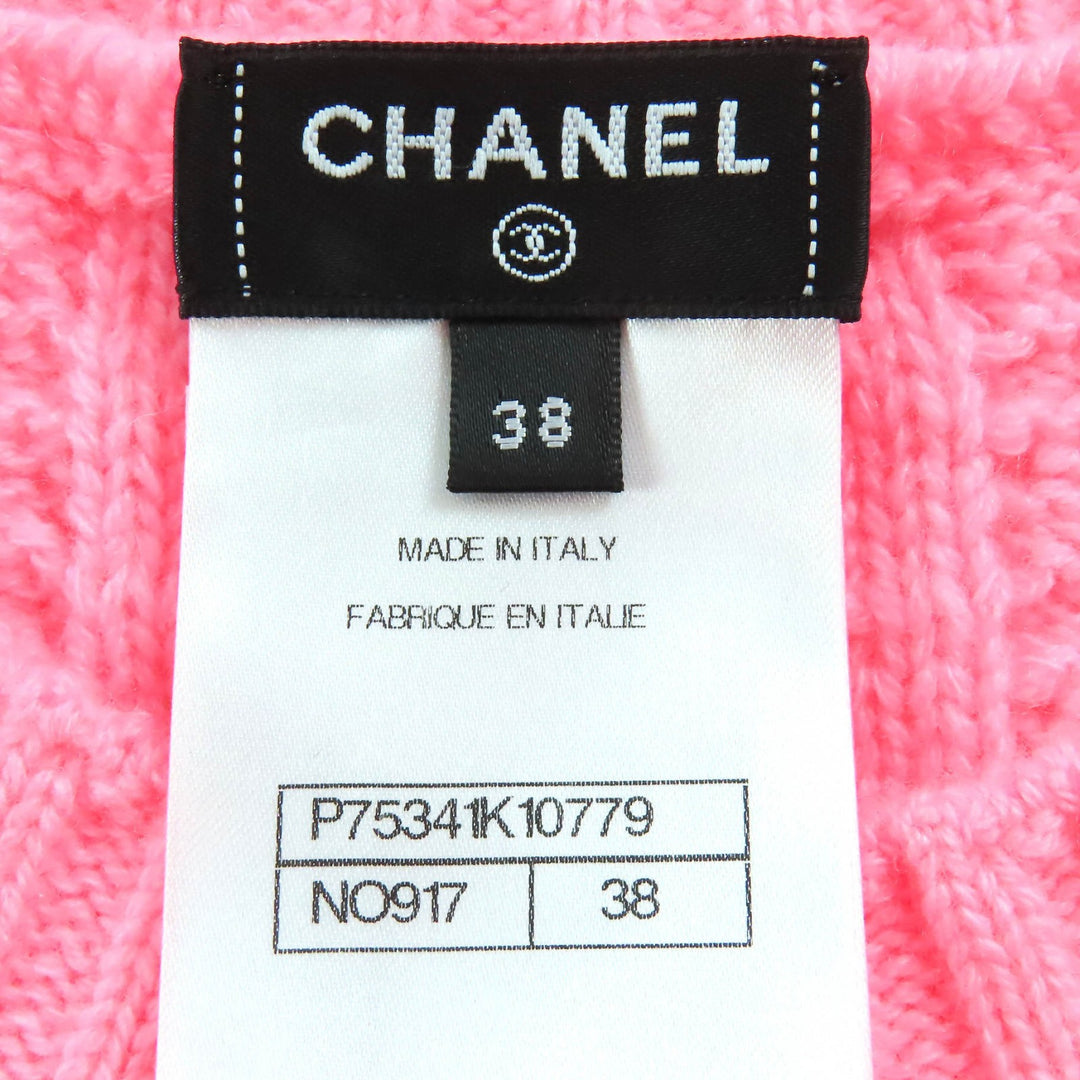 Excellent CHANEL COCO Mark Knit Pullover Sweater pink 38 23A P75341K10779