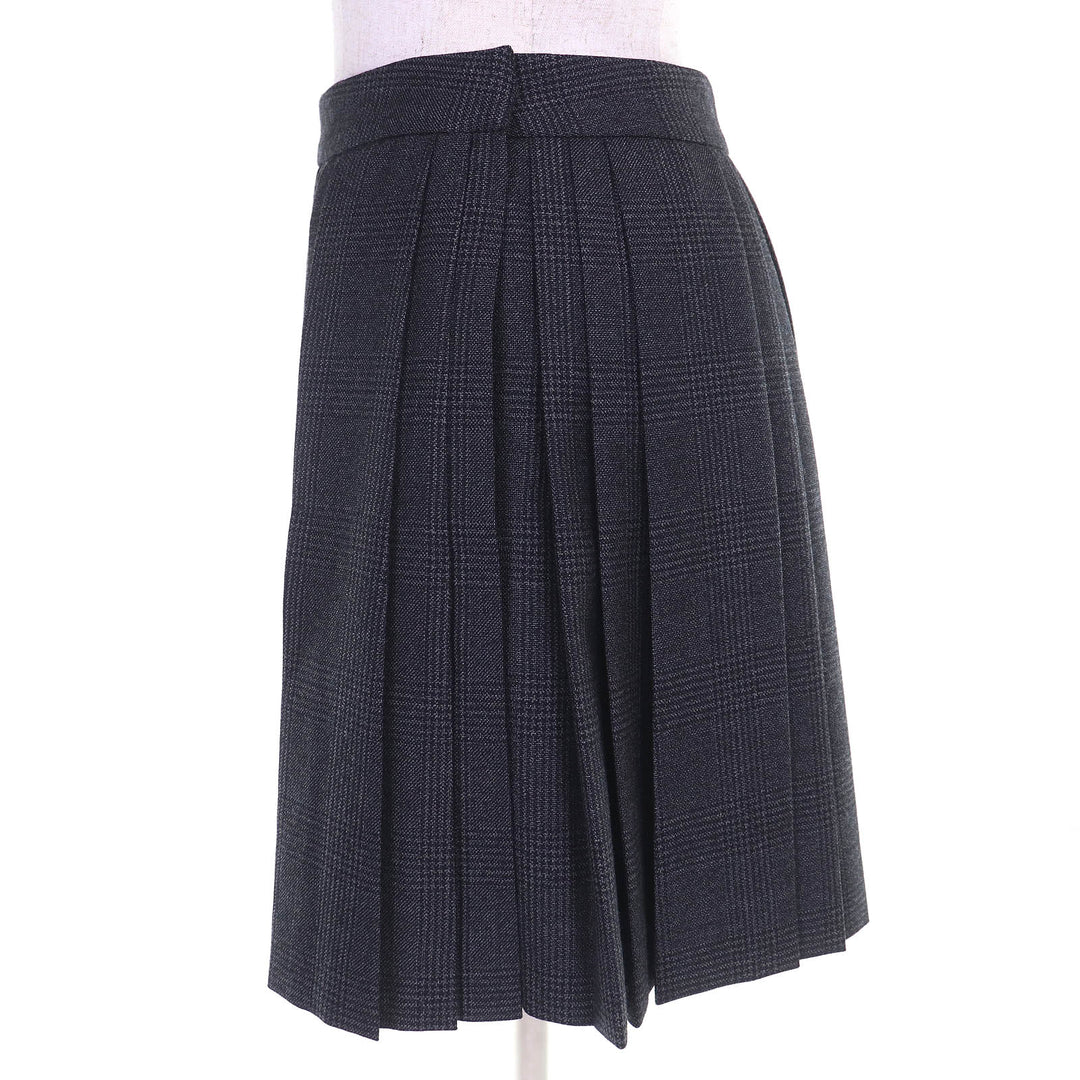 Excellent CELINE Pleated skirt Glen Check Mini gray wool Women 34 2J066213F