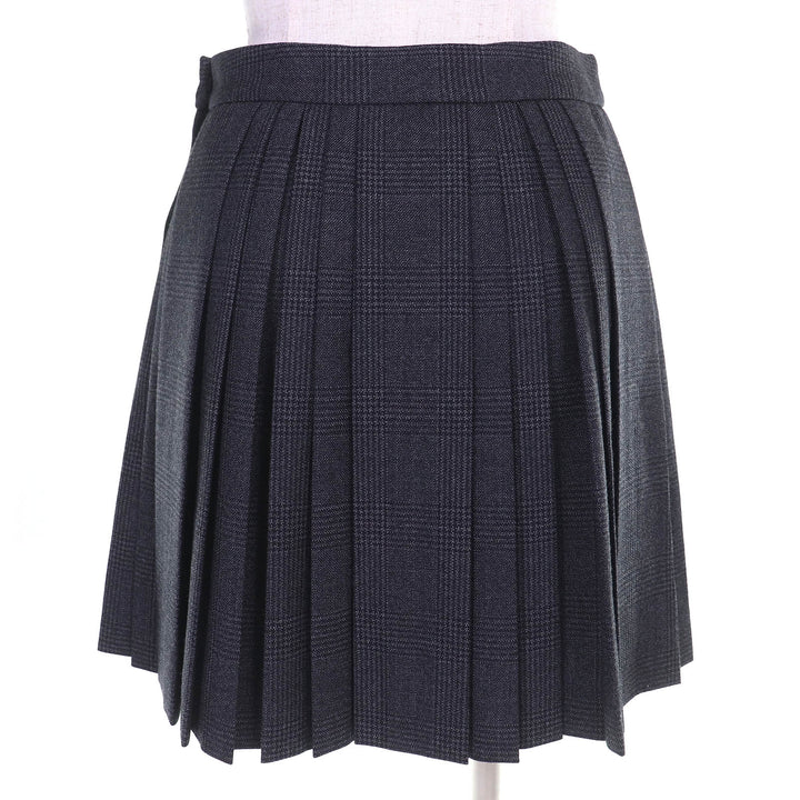 Excellent CELINE Pleated skirt Glen Check Mini gray wool Women 34 2J066213F