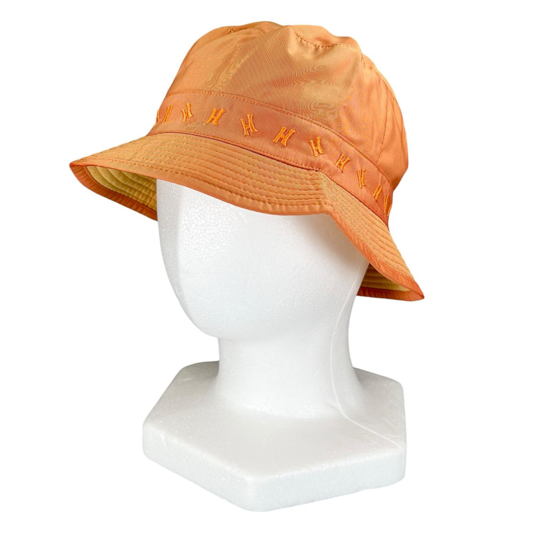 Excellent HERMES hat H logo embroidered bucket Orange polyester Women 57