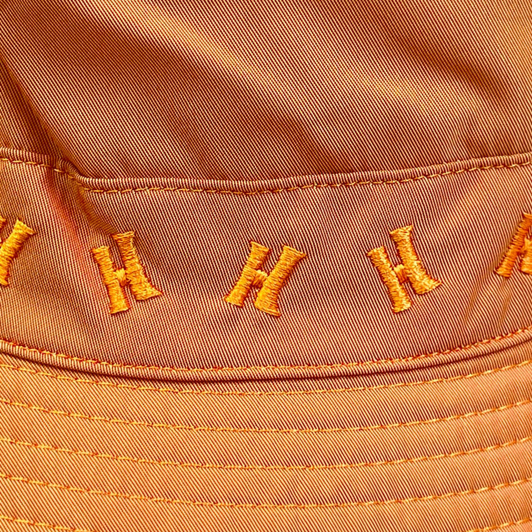 Excellent HERMES hat H logo embroidered bucket Orange polyester Women 57