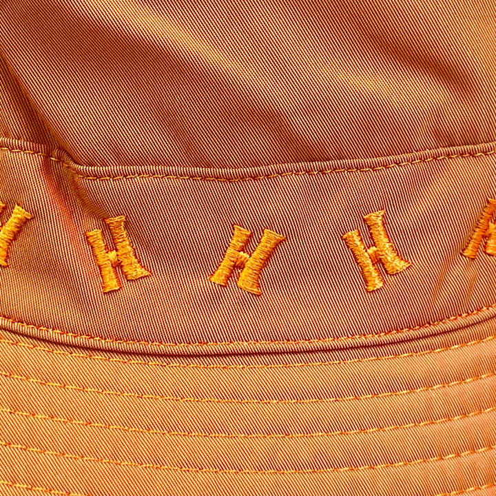 Excellent HERMES hat H logo embroidered bucket Orange polyester Women 57