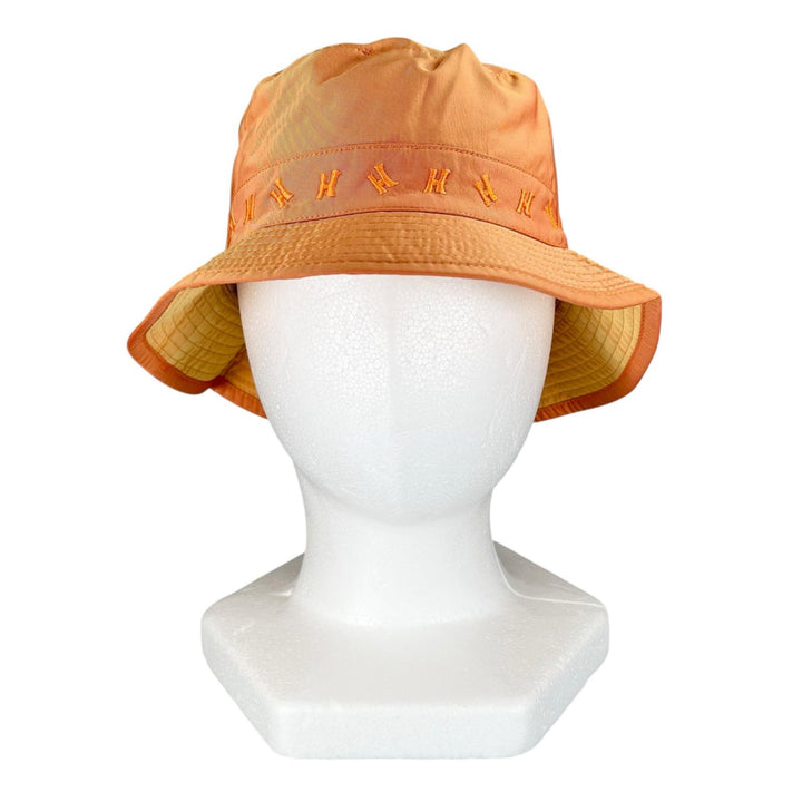 Excellent HERMES hat H logo embroidered bucket Orange polyester Women 57