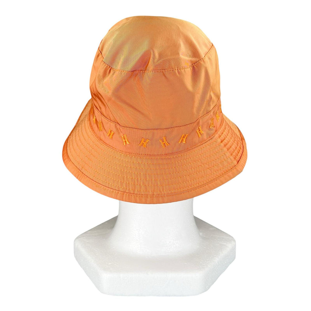 Excellent HERMES hat H logo embroidered bucket Orange polyester Women 57