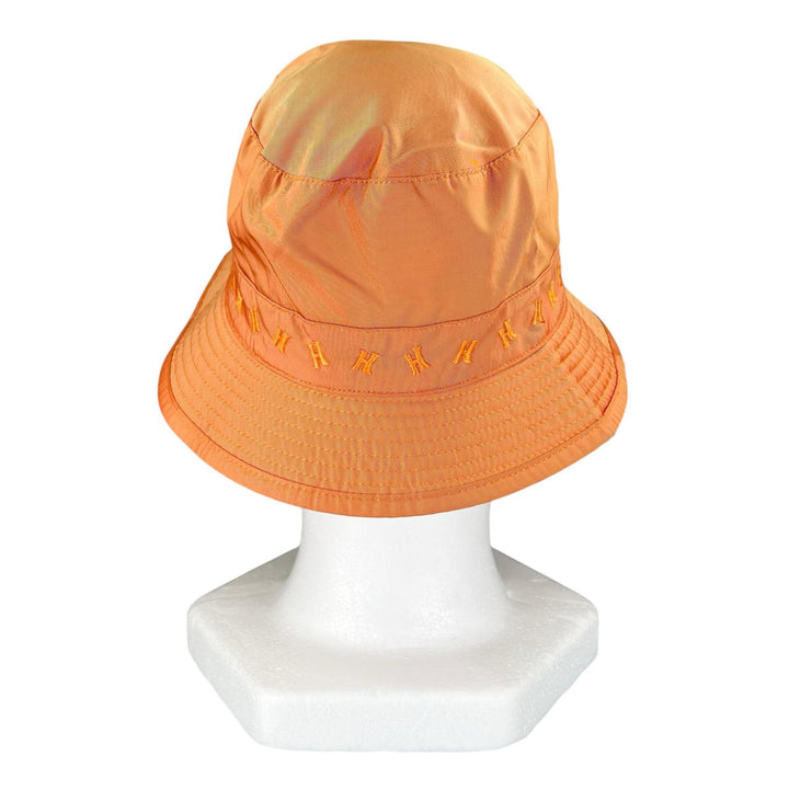Excellent HERMES hat H logo embroidered bucket Orange polyester Women 57