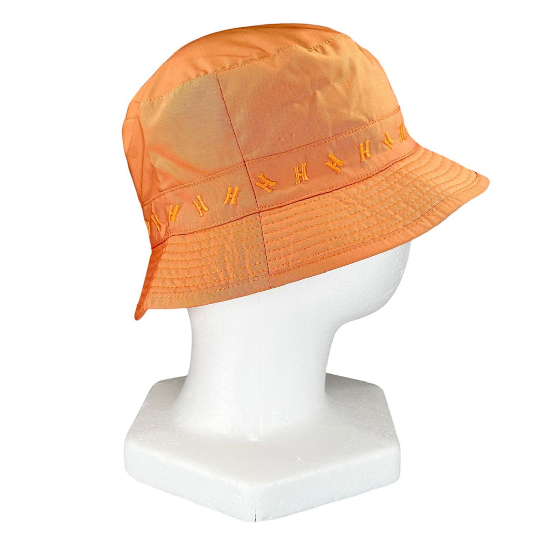 Excellent HERMES hat H logo embroidered bucket Orange polyester Women 57