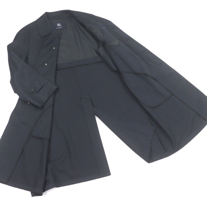 Excellent BURBERRY LONDON coat fly front Navy wool mens