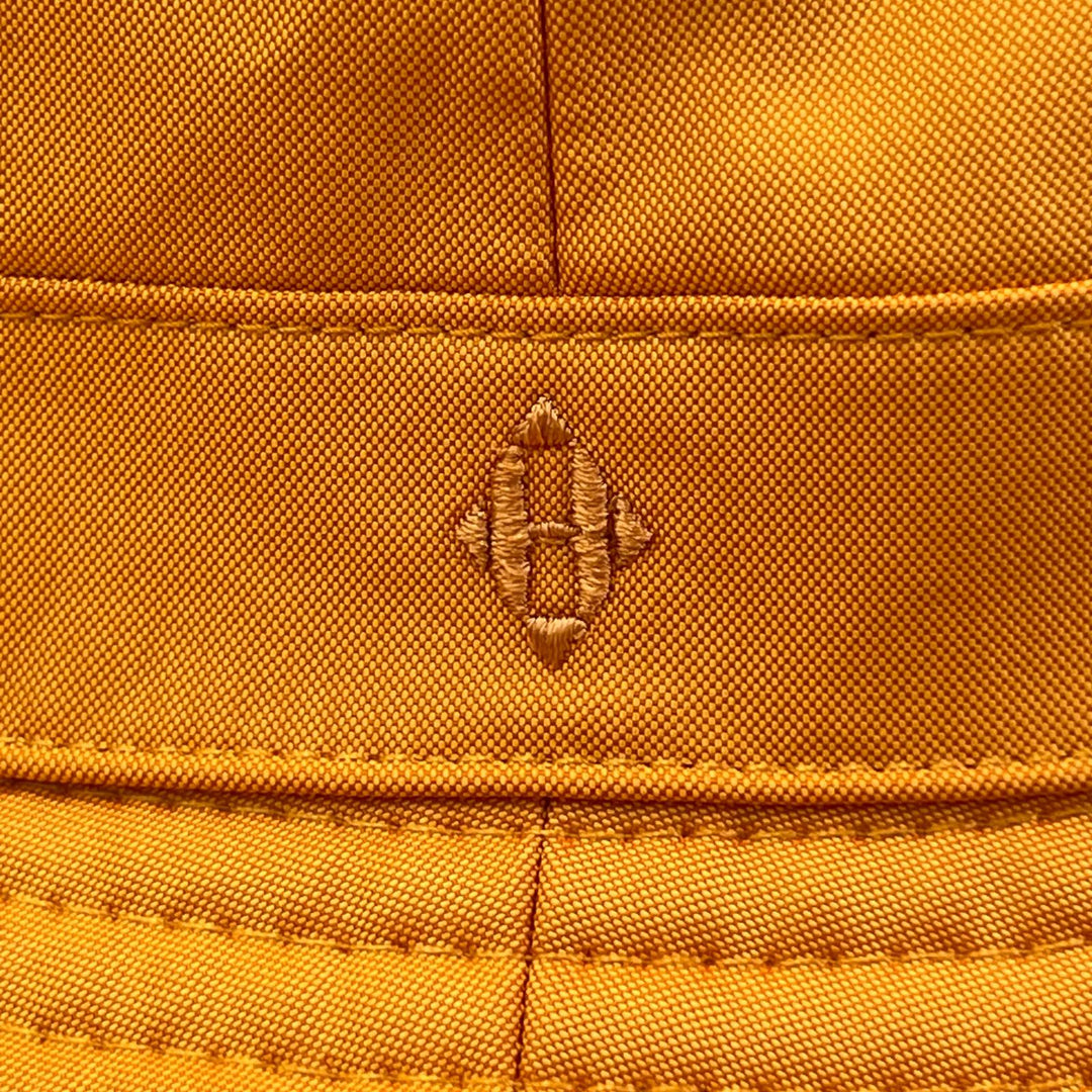 Pristine HERMES hat H logo embroidered down brim bucket Orange polyester 56