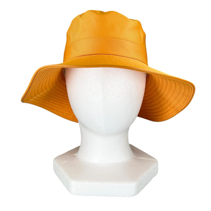 Pristine HERMES hat H logo embroidered down brim bucket Orange polyester 56
