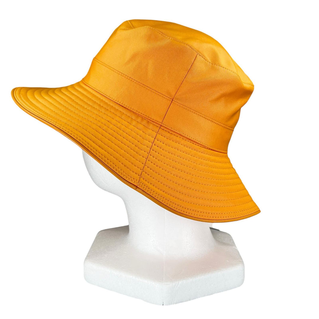 Pristine HERMES hat H logo embroidered down brim bucket Orange polyester 56