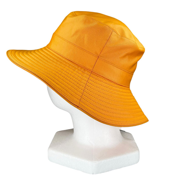 Pristine HERMES hat H logo embroidered down brim bucket Orange polyester 56