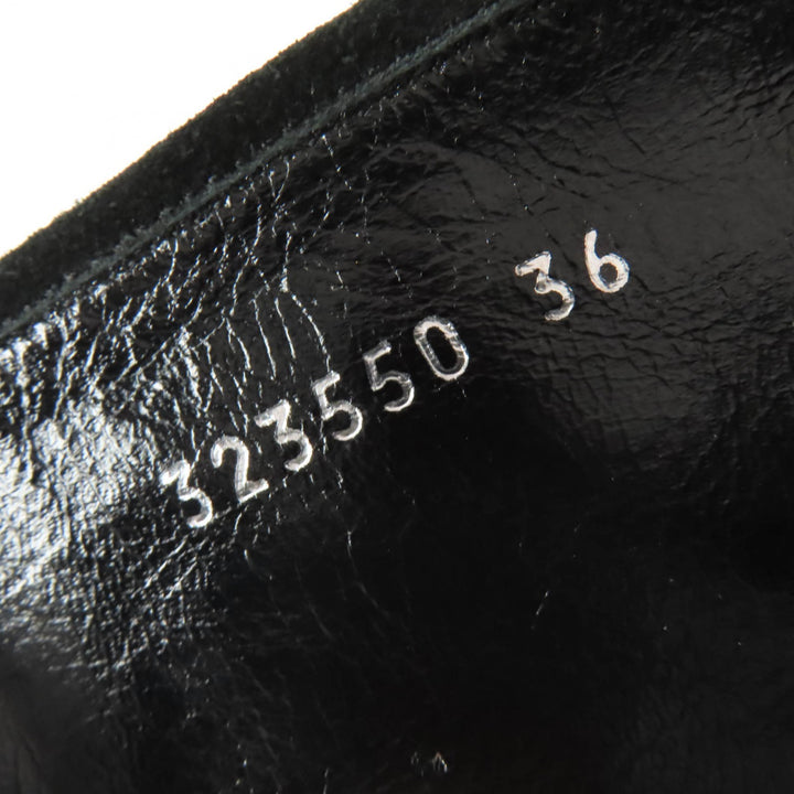 Excellent GUCCI short boots GG pattern back zip suede leather black 36 323550