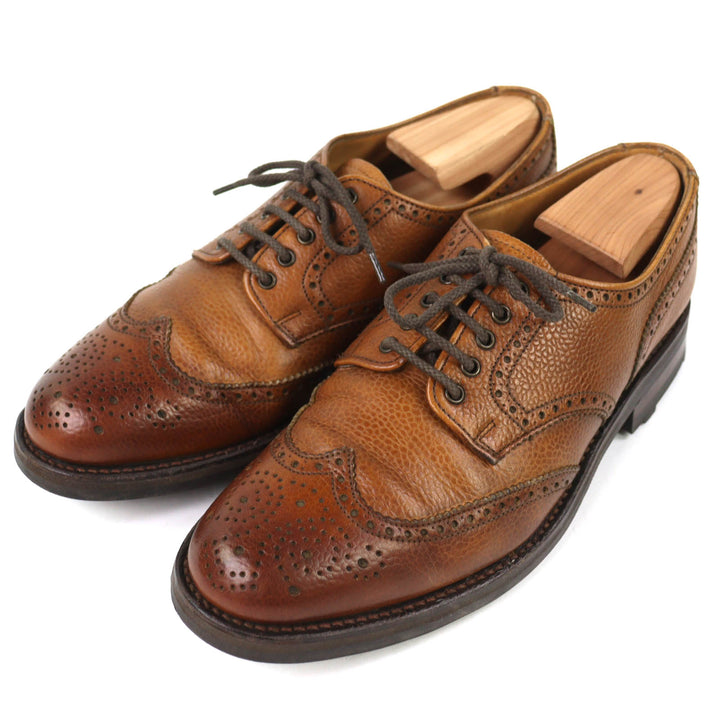 Discounted Great Dunhill Leather shoes CRISPIN Wingtip Medallion Brown mens 6.5