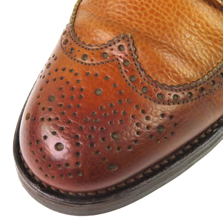 Discounted Great Dunhill Leather shoes CRISPIN Wingtip Medallion Brown mens 6.5