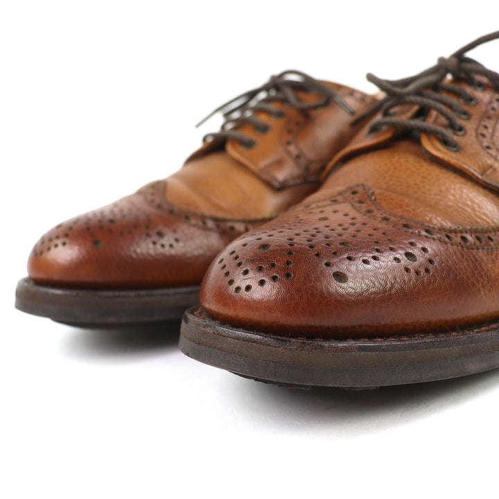 Discounted Great Dunhill Leather shoes CRISPIN Wingtip Medallion Brown mens 6.5