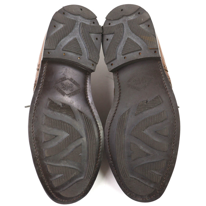 Discounted Great Dunhill Leather shoes CRISPIN Wingtip Medallion Brown mens 6.5