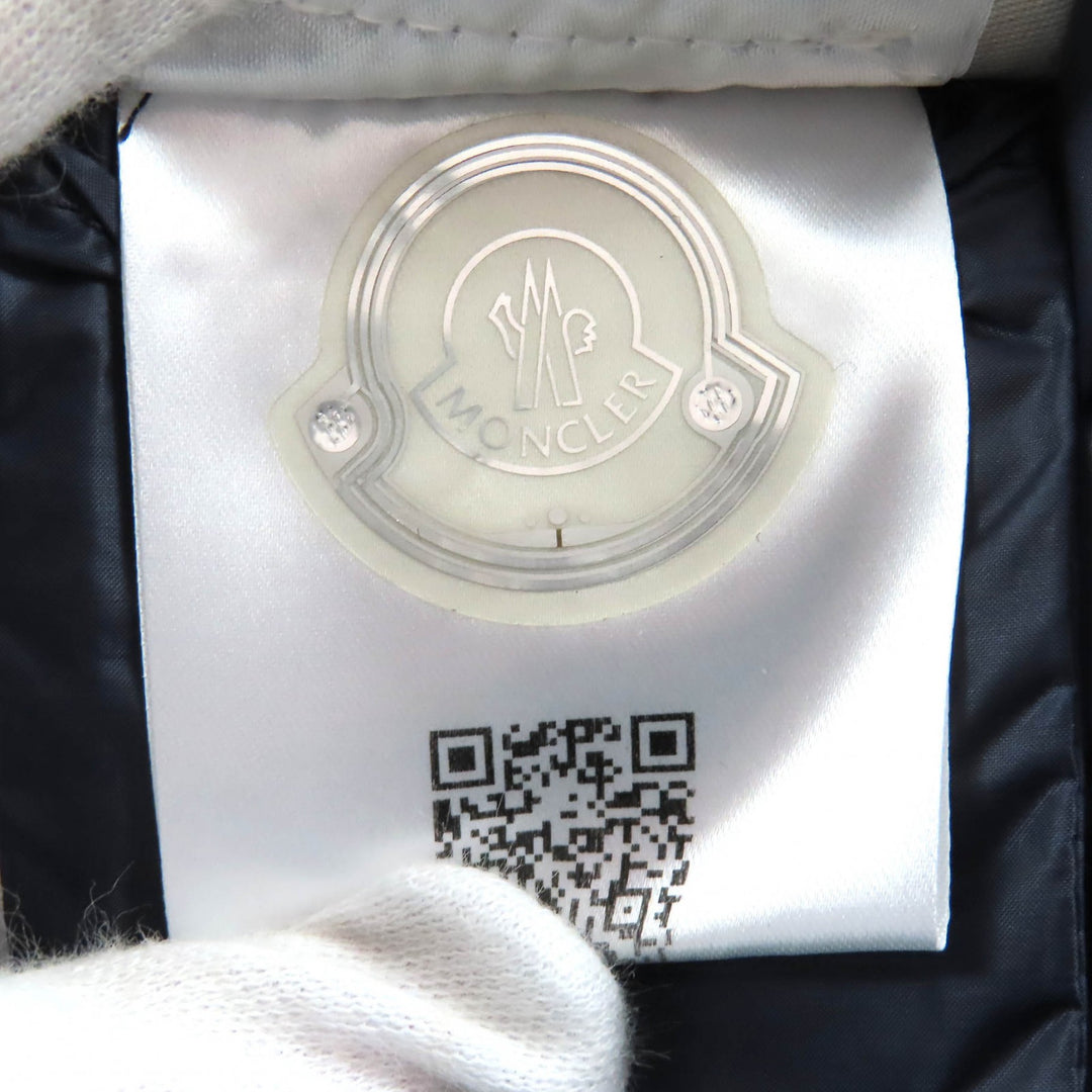 Great MONCLER down coat HERMINE Logo patch and hood ZIP UP Navy Nylon Women