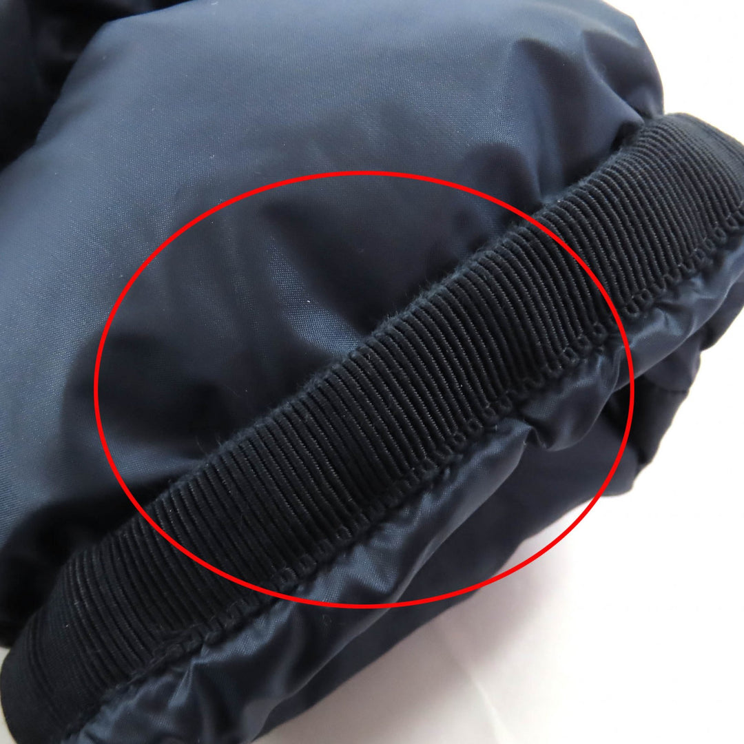 Great MONCLER down coat HERMINE Logo patch and hood ZIP UP Navy Nylon Women