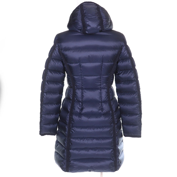 Great MONCLER down coat HERMINE Logo patch and hood ZIP UP Navy Nylon Women