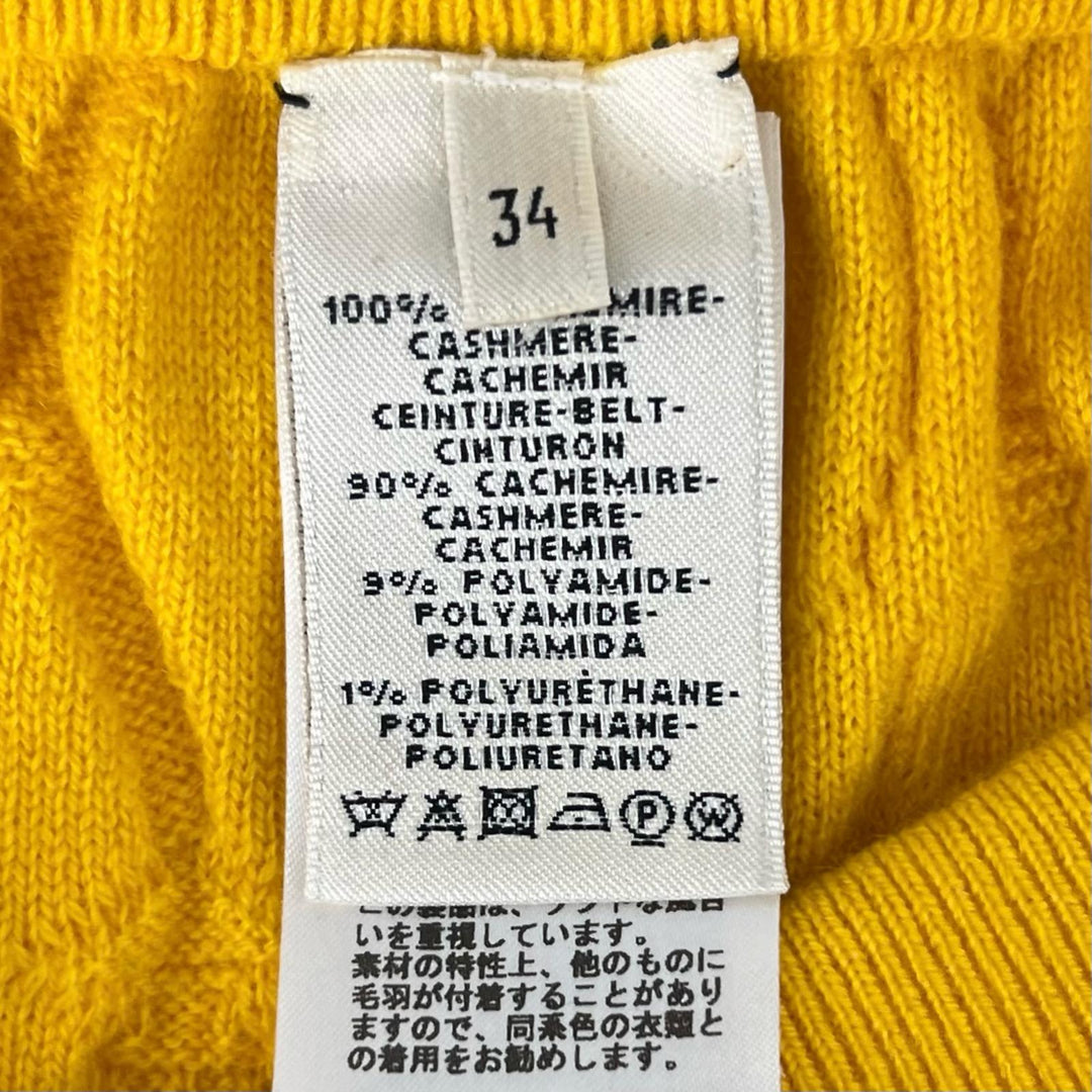 Great HERMES skirt Belt design knit skirt tight yellow cashmere Women 34