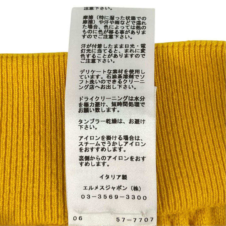 Great HERMES skirt Belt design knit skirt tight yellow cashmere Women 34