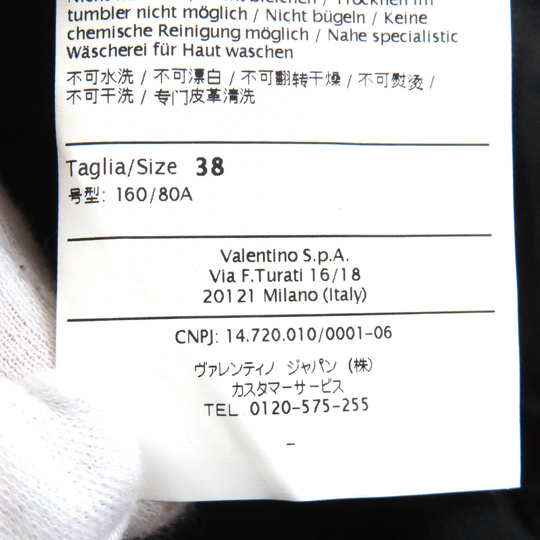 Great Valentino Leather jacket Rose motif flower corsage in lambskin 38 DBC2P0B0