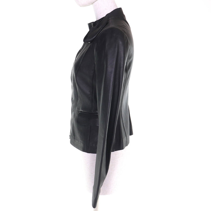 Great Valentino Leather jacket Rose motif flower corsage in lambskin 38 DBC2P0B0