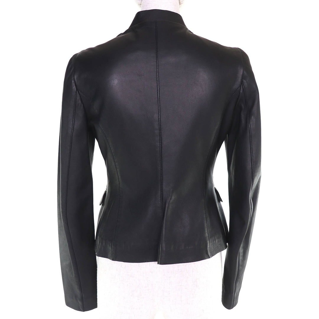 Great Valentino Leather jacket Rose motif flower corsage in lambskin 38 DBC2P0B0