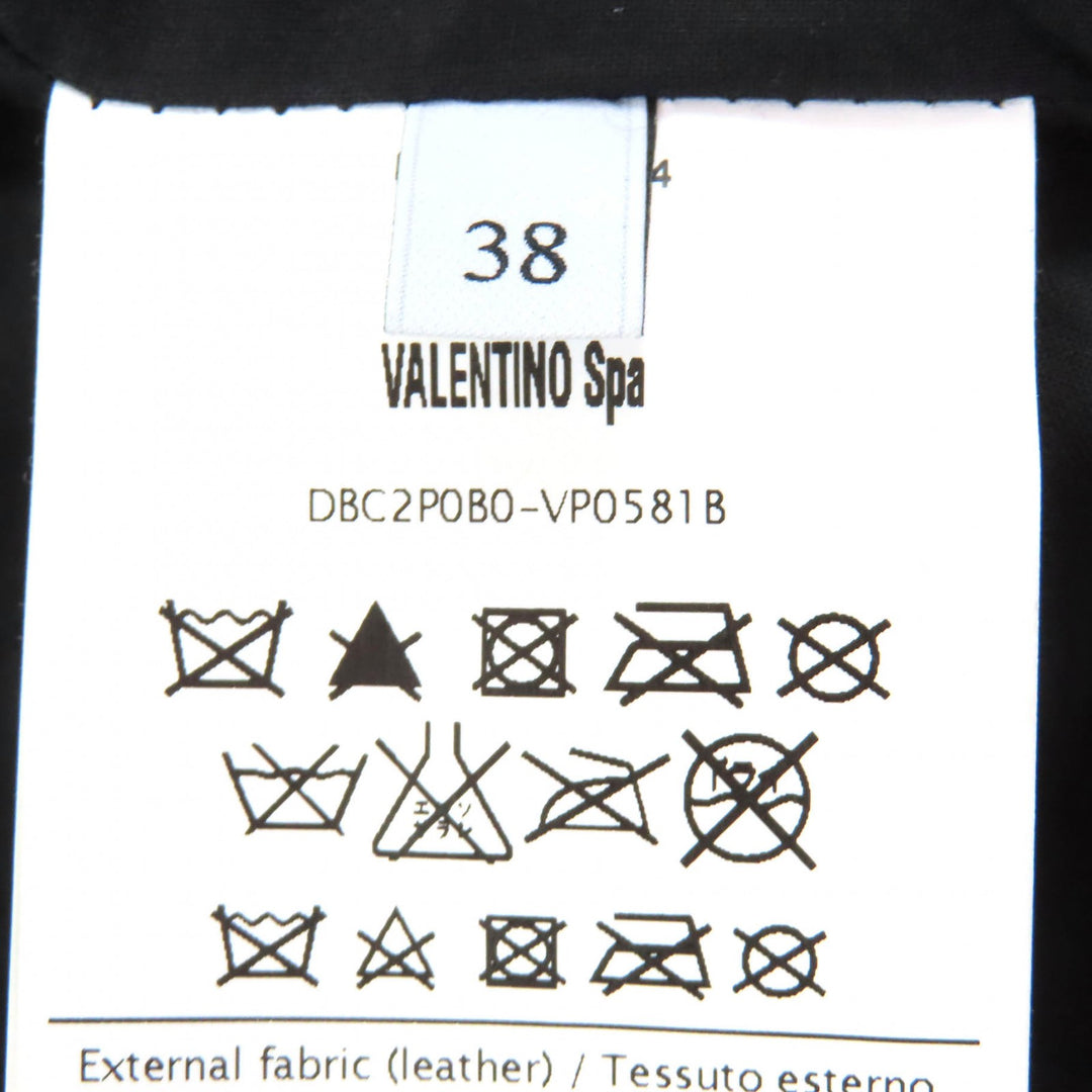 Great Valentino Leather jacket Rose motif flower corsage in lambskin 38 DBC2P0B0