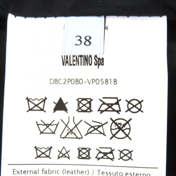 Great Valentino Leather jacket Rose motif flower corsage in lambskin 38 DBC2P0B0