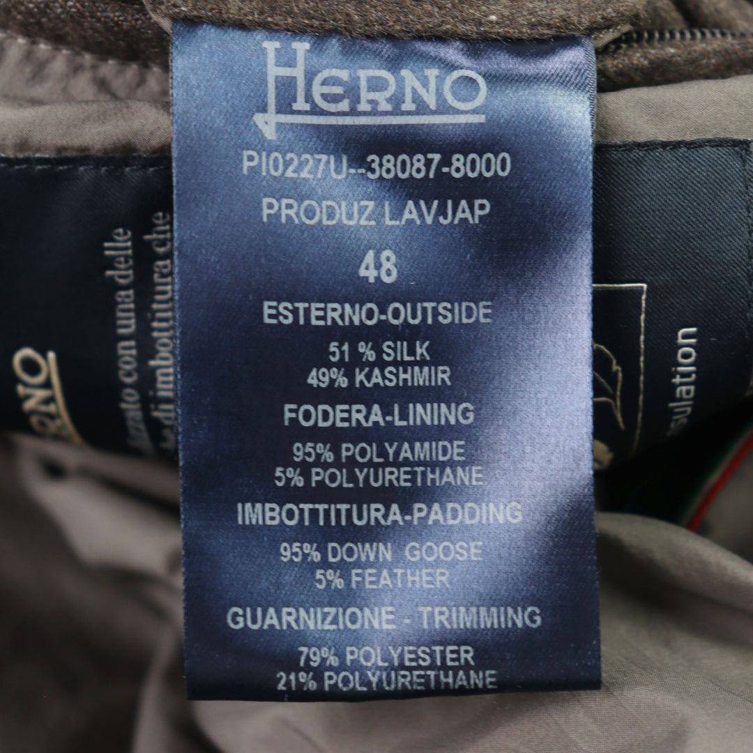 Great Herno Down tailored jacket Made with PIACENZA fabric silk cashmere 48