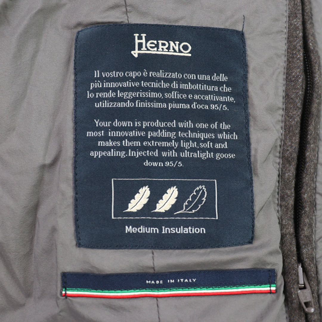 Great Herno Down tailored jacket Made with PIACENZA fabric silk cashmere 48