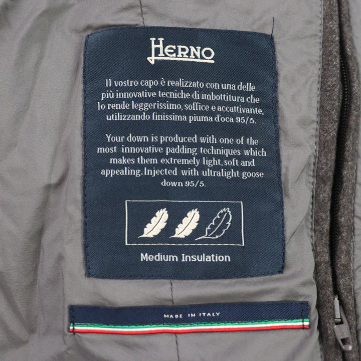 Great Herno Down tailored jacket Made with PIACENZA fabric silk cashmere 48