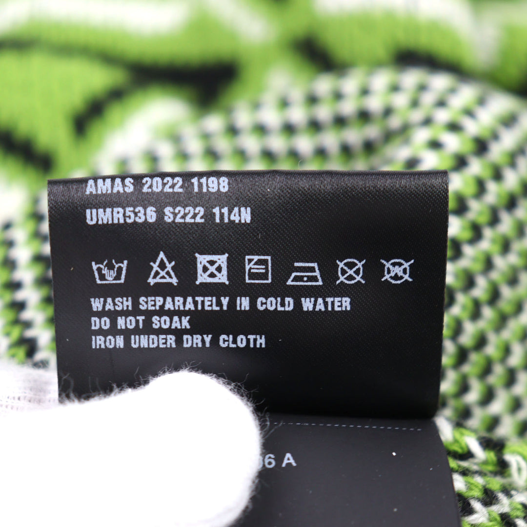 Excellent PRADA knit 29% Cashmere, Logo Embroidered Triangle Pattern 48 UMR536