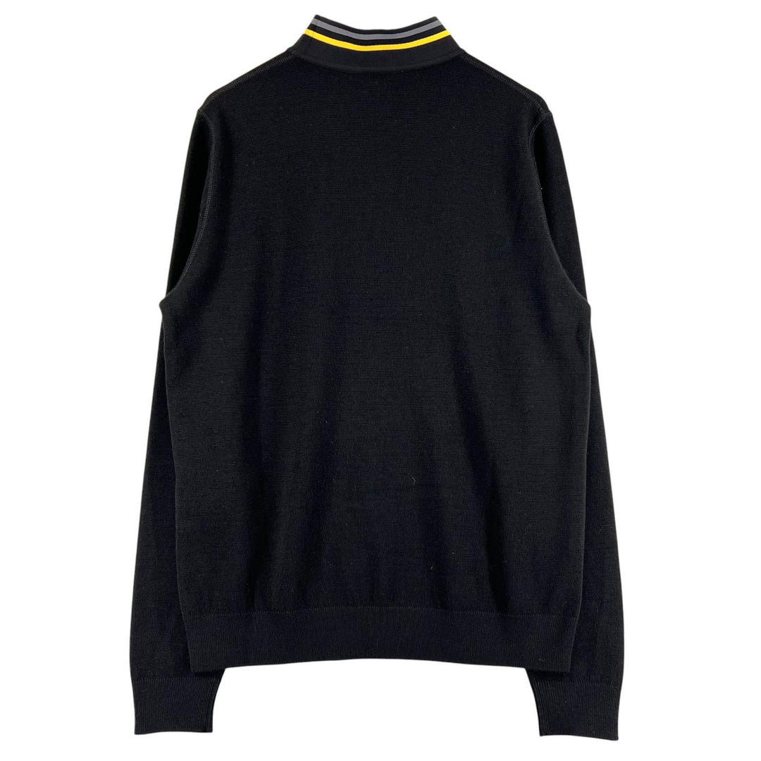 Excellent FENDI knit high neck long sleeve black Virgin wool mens 46 FZY464