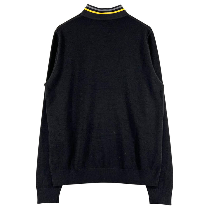 Excellent FENDI knit high neck long sleeve black Virgin wool mens 46 FZY464