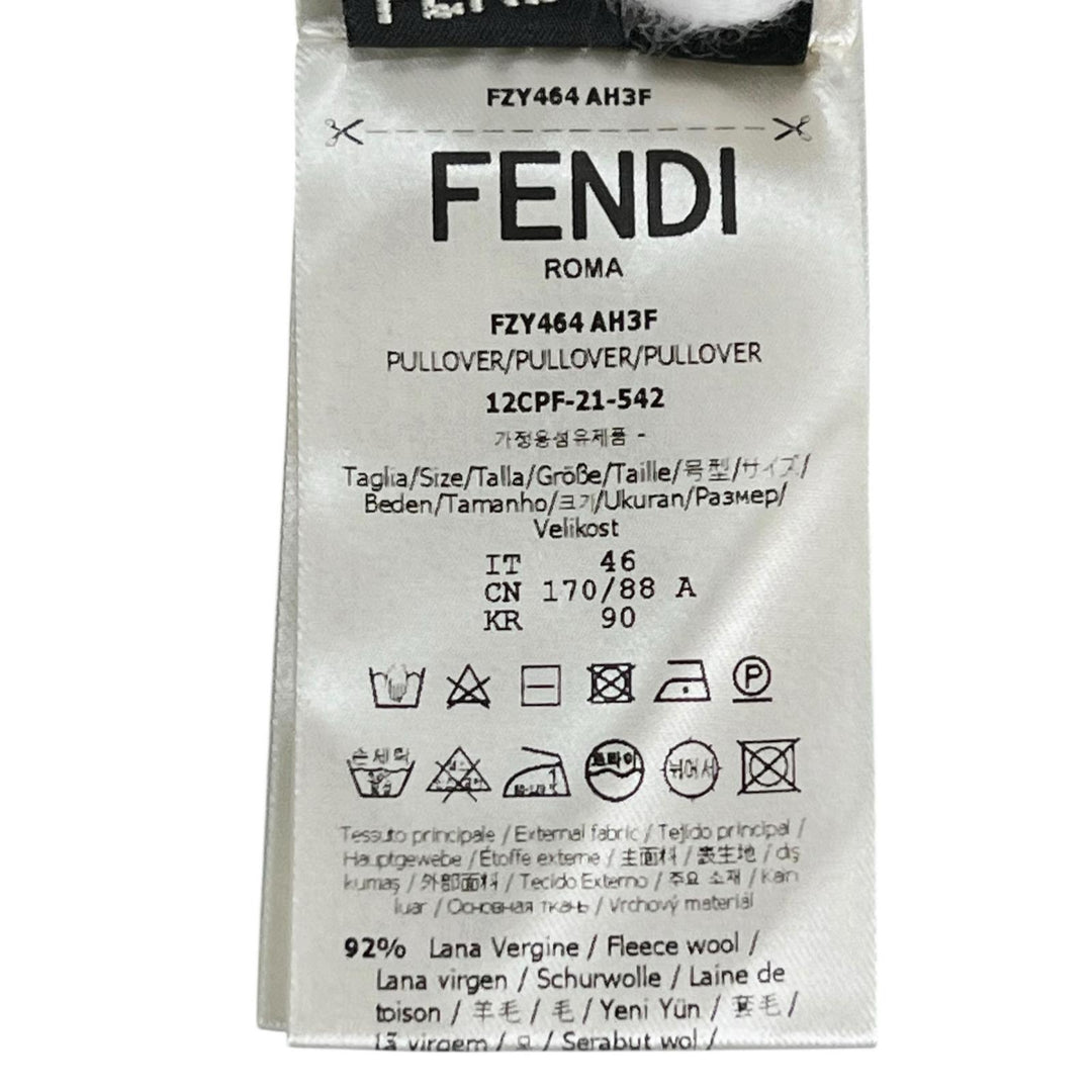 Excellent FENDI knit high neck long sleeve black Virgin wool mens 46 FZY464