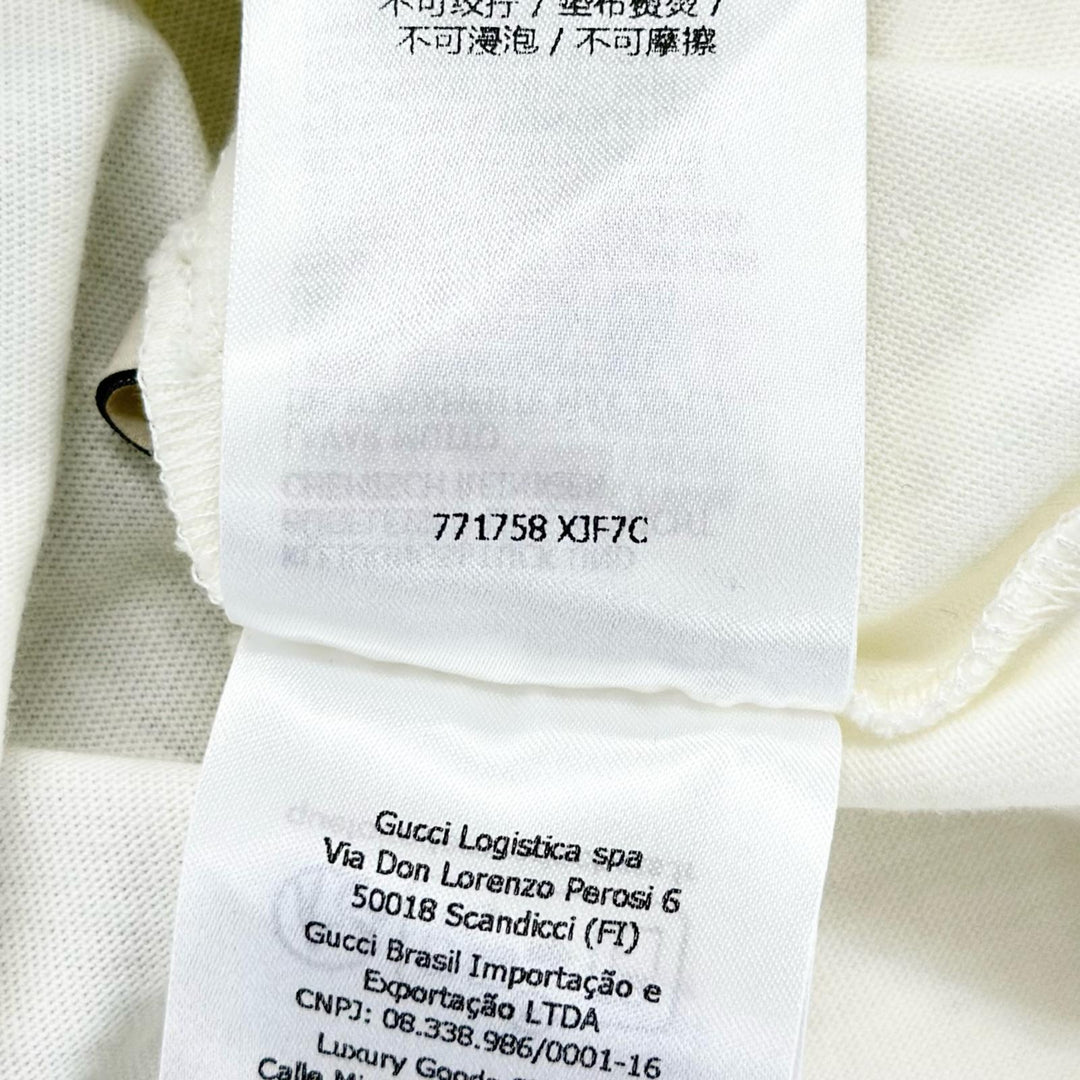 Excellent GUCCI Short sleeve T-shirt Logo print Interlocking G white 771758