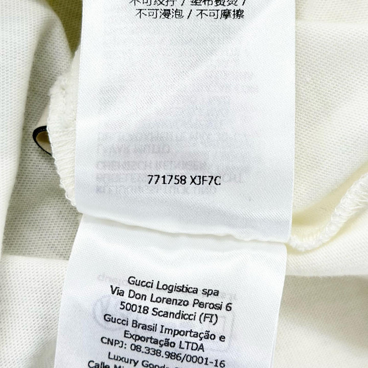 Excellent GUCCI Short sleeve T-shirt Logo print Interlocking G white 771758