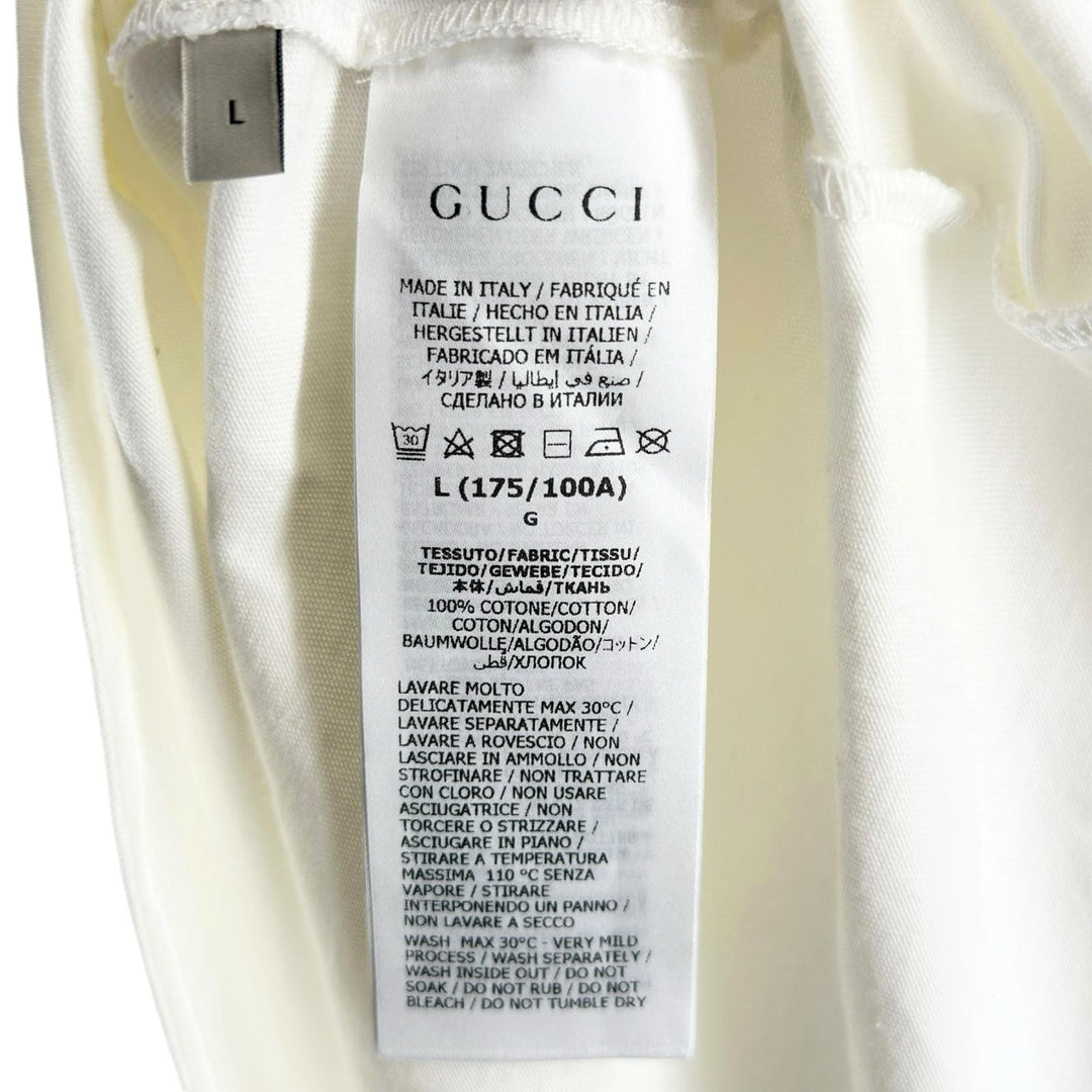 Excellent GUCCI Short sleeve T-shirt Logo print Interlocking G white 771758