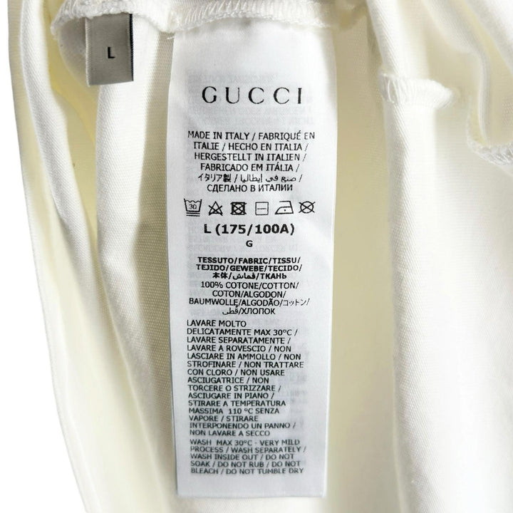 Excellent GUCCI Short sleeve T-shirt Logo print Interlocking G white 771758