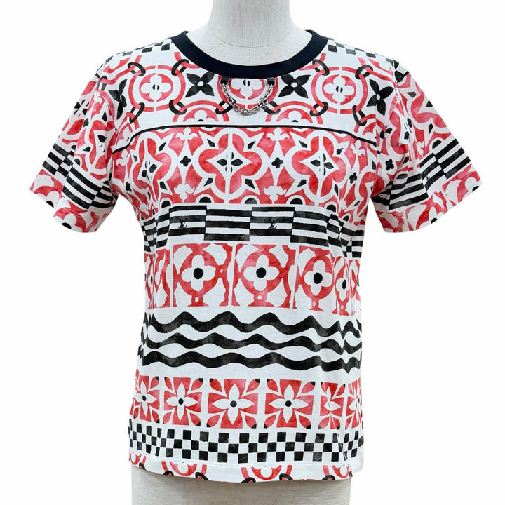 Excellent LOUIS VUITTON Short sleeve T-shirt white cotton Women XS