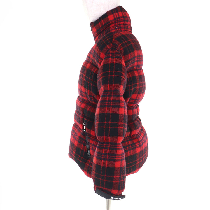 Excellent MONCLER Down jacket DANUBE Hooded Check Pattern Red wool Women 0