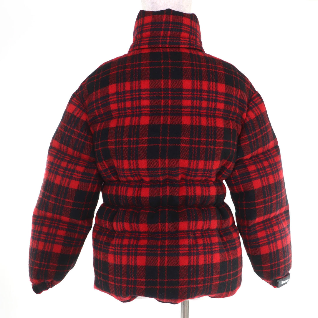 Excellent MONCLER Down jacket DANUBE Hooded Check Pattern Red wool Women 0