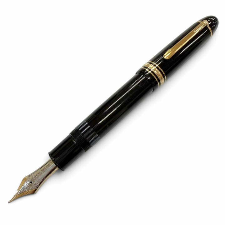 Very Good MONTBLANC fountain pen Meisterstück 149 white star black 14K mens