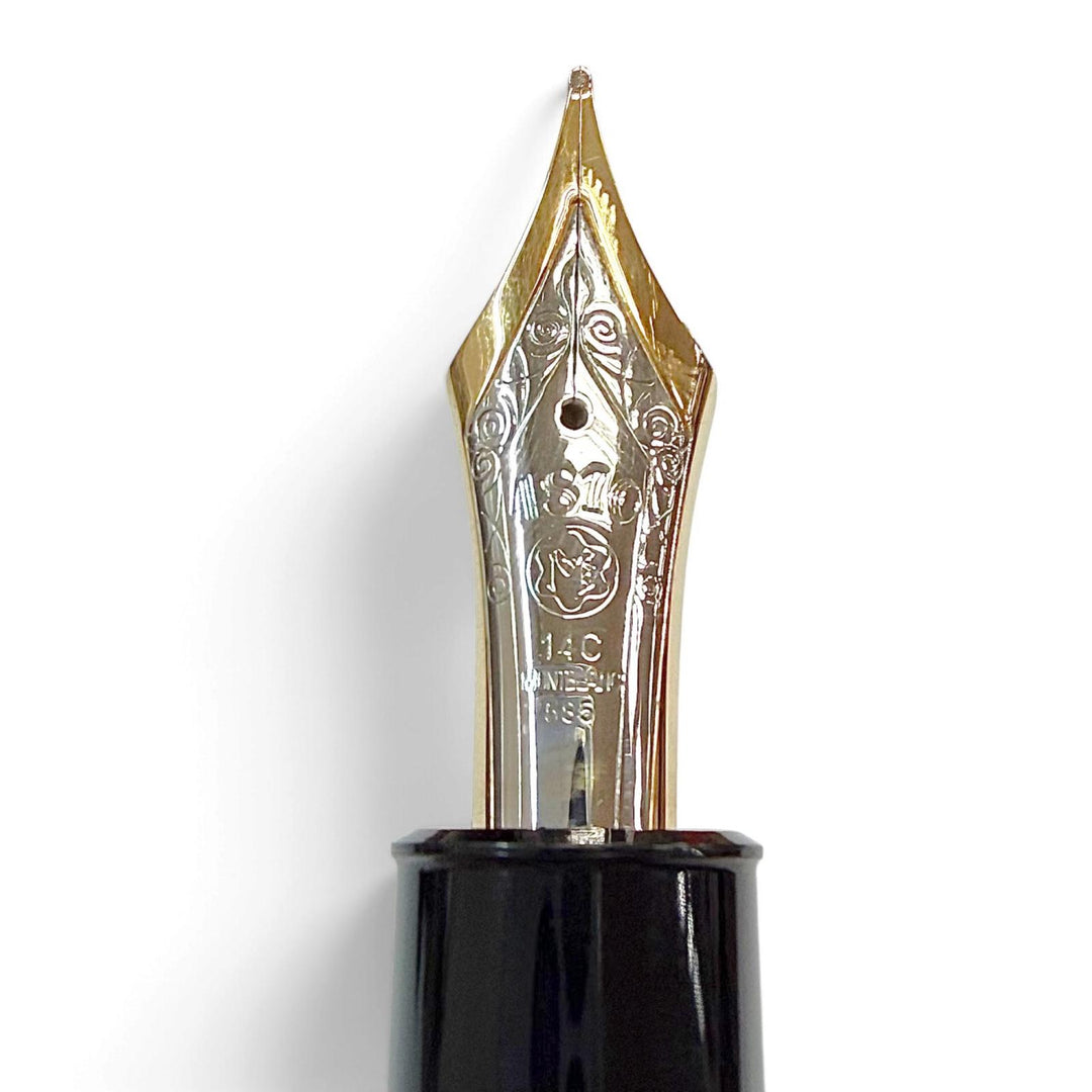 Very Good MONTBLANC fountain pen Meisterstück 149 white star black 14K mens