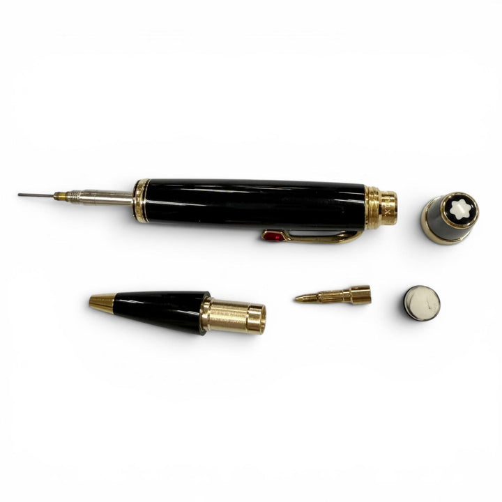 Very Good MONTBLANC mechanical pencil Boheme black Red Gemstone mens
