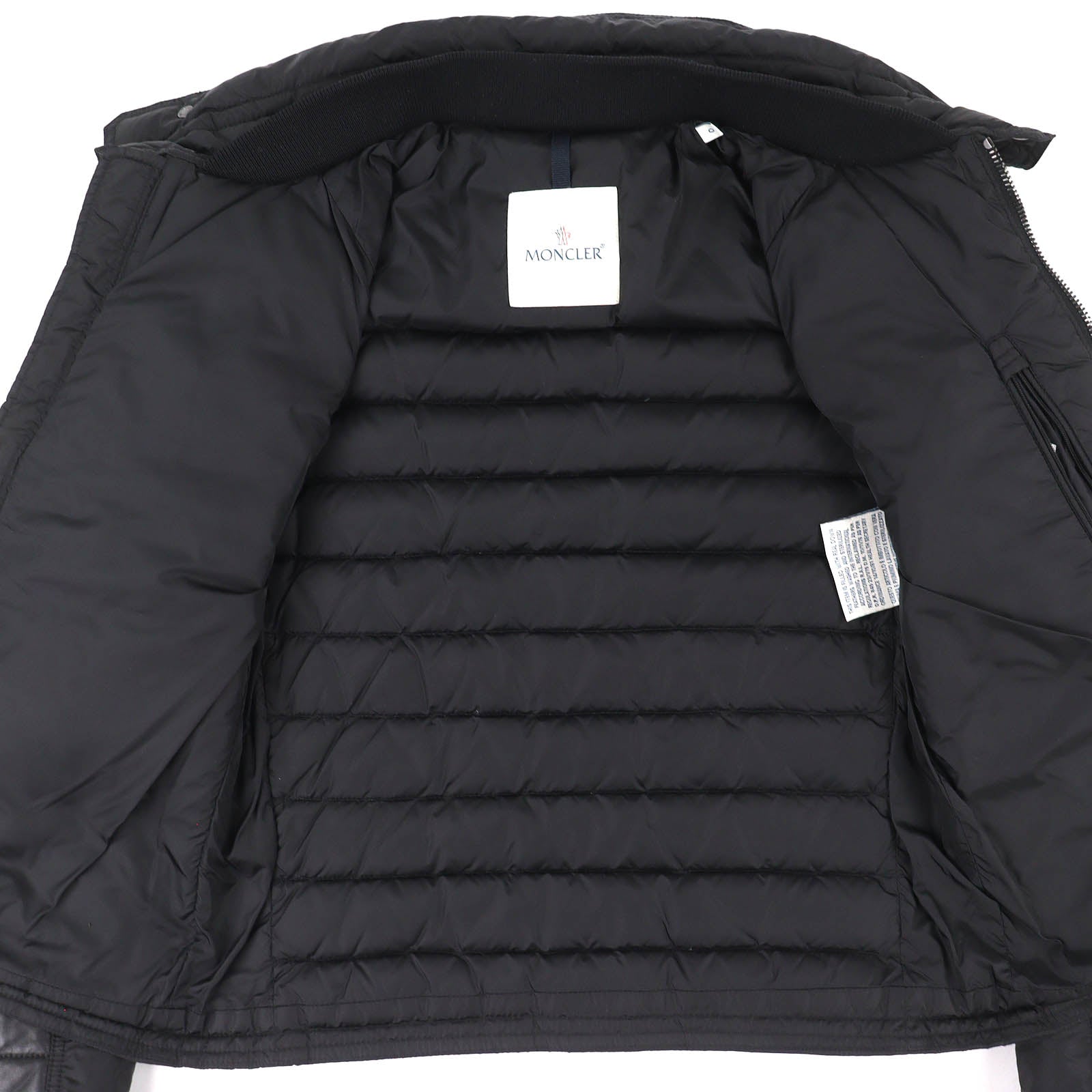 Great MONCLER Down jacket DIMITRI lambskin leather trim rider